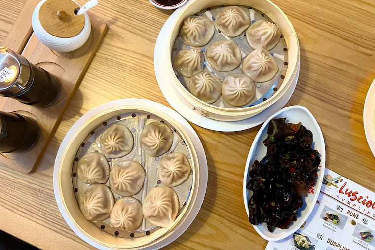 Soup dumplings and wood ear mushrooms at Luscious Dumplings, 937-939 Race St.