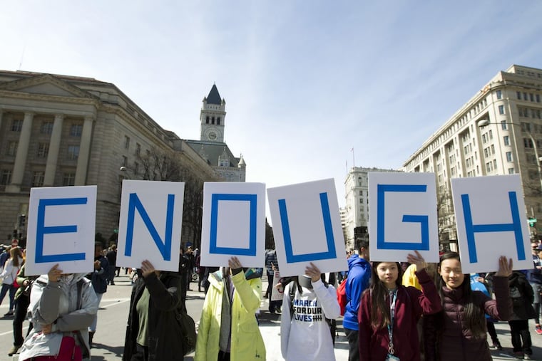 Protesters attend the March for Our Lives rally for more gun control on March 24 near the U.S. Capitol in Washington.