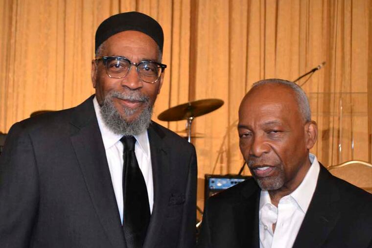 Kenny Gamble (Left) and Leon Huff, were honorees at the Settlement Music School's 107th anniversary gala on May 2 at the Hyatt at the Bellevue in Philadelphia.
( For the Inquirer / Maggie Henry Corcoran )