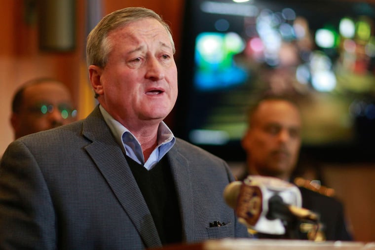 Mayor Kenney speaks at police headquarters about the shooting of Officer Jesse Hartnett on Jan. 8.