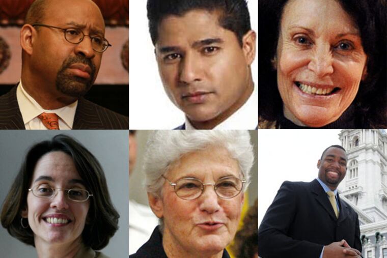 With Mayor Nutter (top left) serving his last term, would Ajay Raju, Jane Golden, Doug Oliver, Lynne Abraham or Alba Martinez be exciting choices for mayor in 2015?