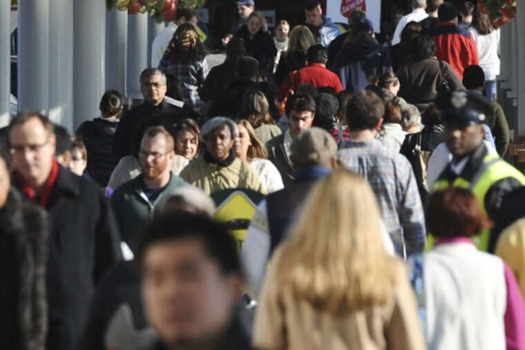 Shoppers throng King of Prussia Mall on Black Friday last year.