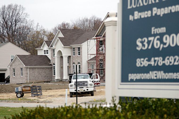 Some new homes are still going up, like these on Elk Court off Hurffville-Grenloch Road in Washington Township. (Elizabeth Robertson / Staff Photographer)