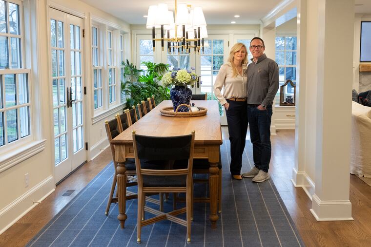 Theresa and Joe Dowd wanted a custom table from the Philadelphia Table Co. to fit this space in their home.