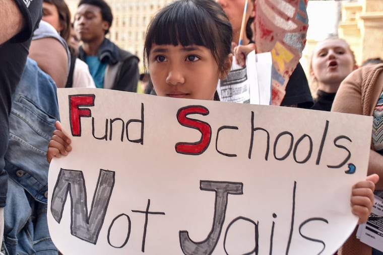 A file photograph of the May Day protest at City Hall, May 1, 2018, including demonstrations against pretrial incarceration and money bail.