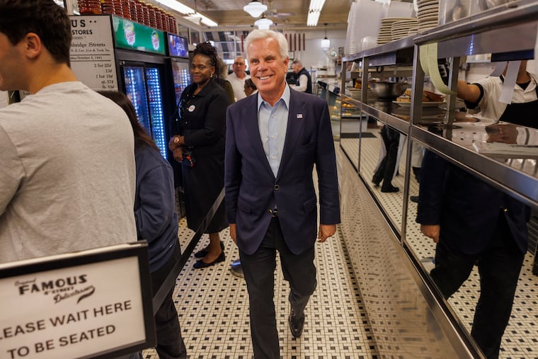 George Norcross stops by this week's Election Day lunch at Famous 4th Street Deli in Philadelphia.