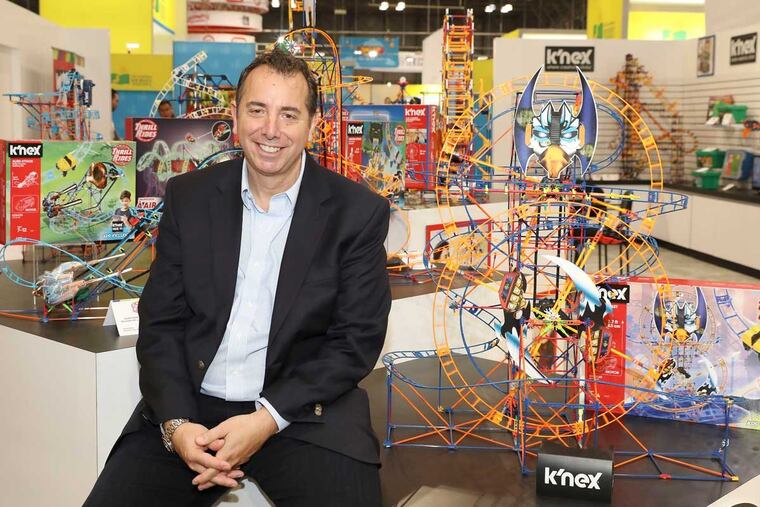 Jay Foreman, CEO of Basic Fun!, poses with K’NEX products after Basic Fun’s acquisition of the company at the 115th North American International Toy Fair on Saturday, February 17, 2018 in New York. (Amy Sussman/AP Images for Basic Fun!)”