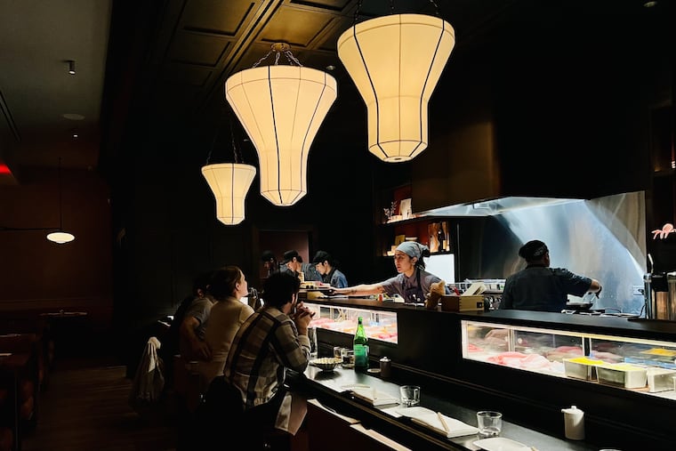 The sushi bar at Uchi, 1620 Sansom St., during a preopening dinner on Nov. 7, 2025.