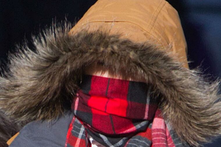 A University of Pennsylvania student braves the bitter cold during the Polar Vortex of 2014.