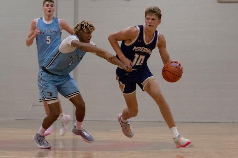 Perkiomen School forward Thomas Haugh during a game against Westtown in Carneys Point, N.J.