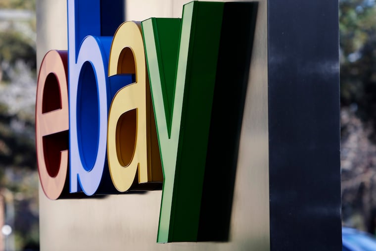 This 2015 photo shows signage at the entrance to eBay's headquarters in San Jose, Calif.