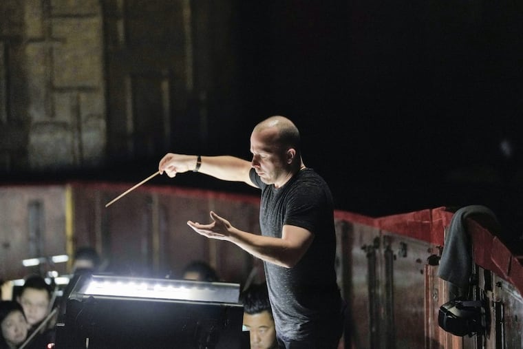 Yannick Nézet-Séguin conducting the Met Orchestra in rehearsal for Wagner’s Parsifal.