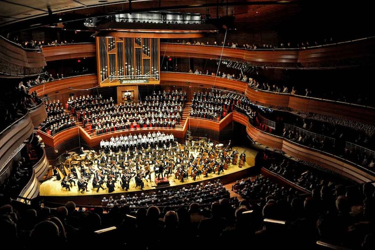 The report recommends at least three major events each season, such as the Mahler “Symphony No. 8” this past March.