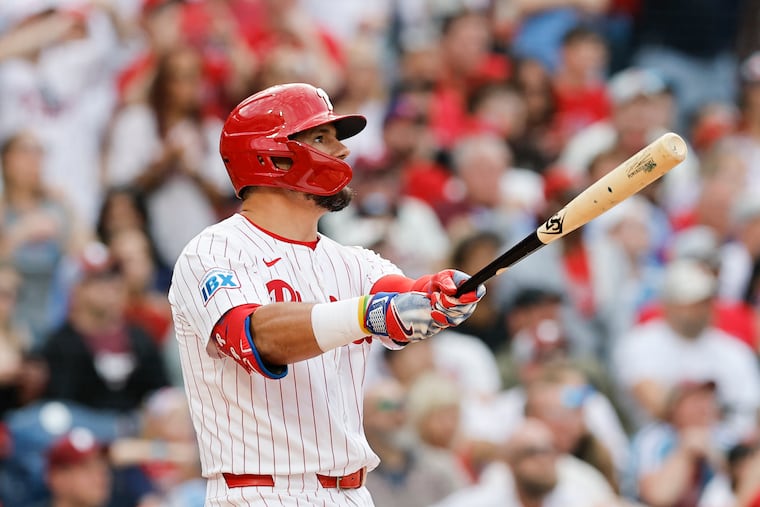 Phillies designated hitter Kyle Schwarber is on pace for 55 home runs this season.