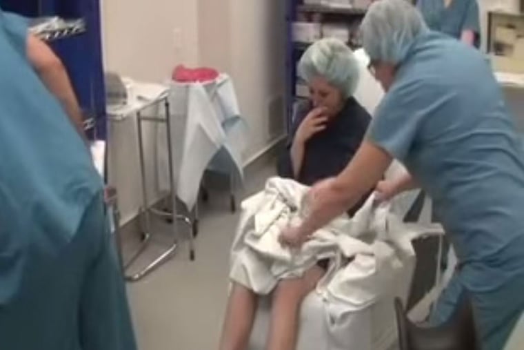 A scene from the video showing Emily Letts having an abortion in November. She has received praise; she also has been roundly criticized. Her video went viral Monday. More than 650,000 hits were recorded by early Wednesday evening.