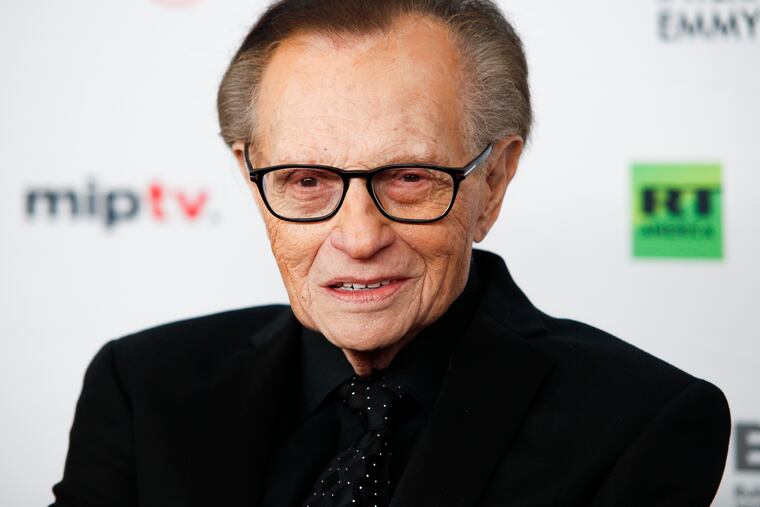 FILE - In this Nov. 20, 2017, file photo, Larry King attends the 45th International Emmy Awards at the New York Hilton, in New York. Former CNN talk show host King has been hospitalized with COVID-19 for more than a week, the news channel reported Saturday, Jan. 2, 2021. CNN reported the 87-year-old King contracted the coronavirus and was undergoing treatment at Cedars-Sinai Medical Center in Los Angeles.