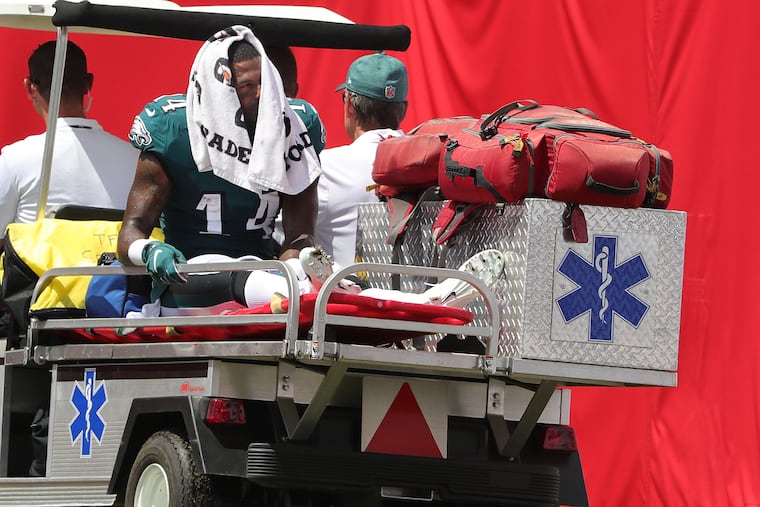 Receiver Mike Wallace broke his right fibula against Tampa Bay. The author can sympathize.