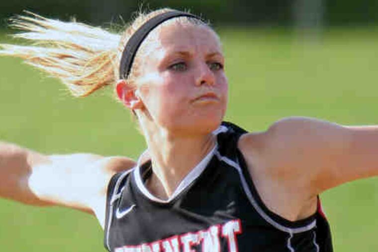 Freshman Nikki Alden is pitching for William Tennent as well as hitting at a brisk .523, with five homers and 27 runs batted in. She followed her older sister into playing sports.