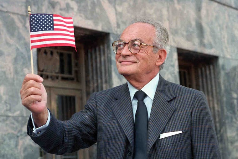 The Italian-born Dino De Laurentiis after becoming an American citizen in Los Angeles in 1986.