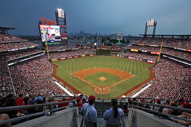 Another sellout crowd watches the Phillies in action at Citizens Bank Park. (Steven M. Falk/Staff Photographer)
