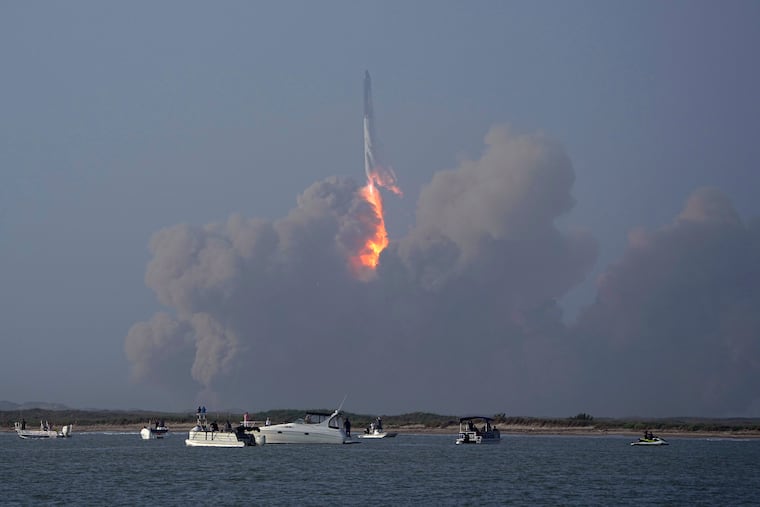 SpaceX's Starship launches from Starbase in Boca Chica, Texas, on Thursday.