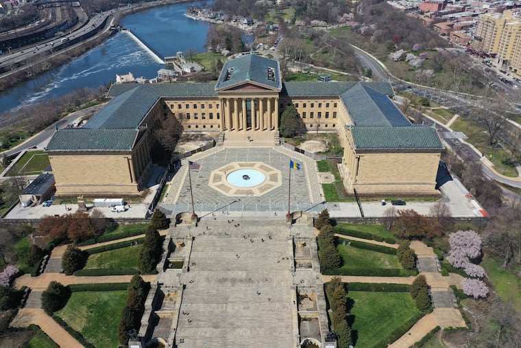 The steps of the Philadelphia Museum of Art are largely deserted during the coronavirus outbreak in Philadelphia, March 26, 2020