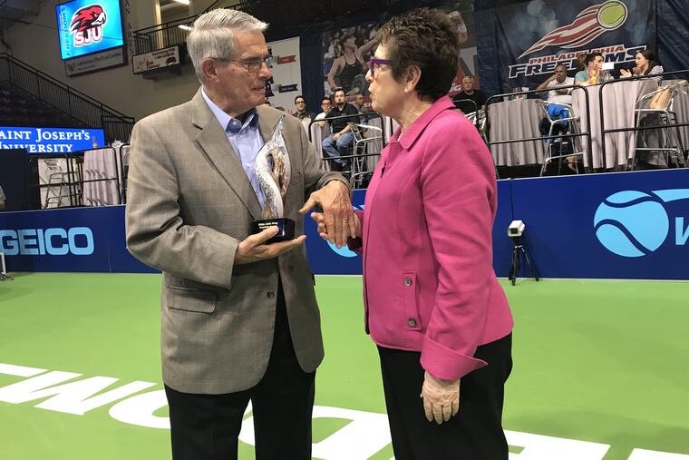 DiJulia was honored at halftime of a Freedoms World Team Tennis match against the Orange County Breakers held at Hagan Arena on "SJU Night"