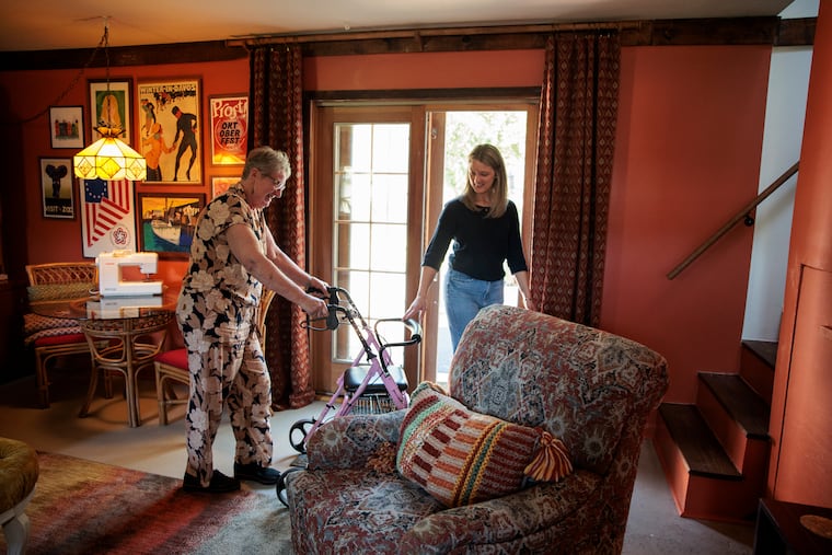Donna Eiser was left permanently disabled by a hit-and-run when she was 19. Here she uses her mobility device in the home she shares with her niece.