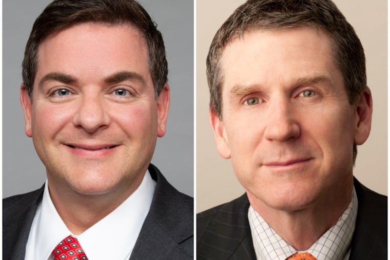Peter V. Michaud (L) will succeed Mark Stewart as chair of Ballard Spahr LLP