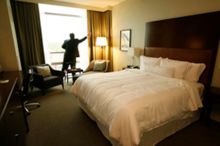 A king-size room has floor-to-ceiling windows. The Westin will add 180 rooms to Mount Laurel's "hotel row" along Route 73.