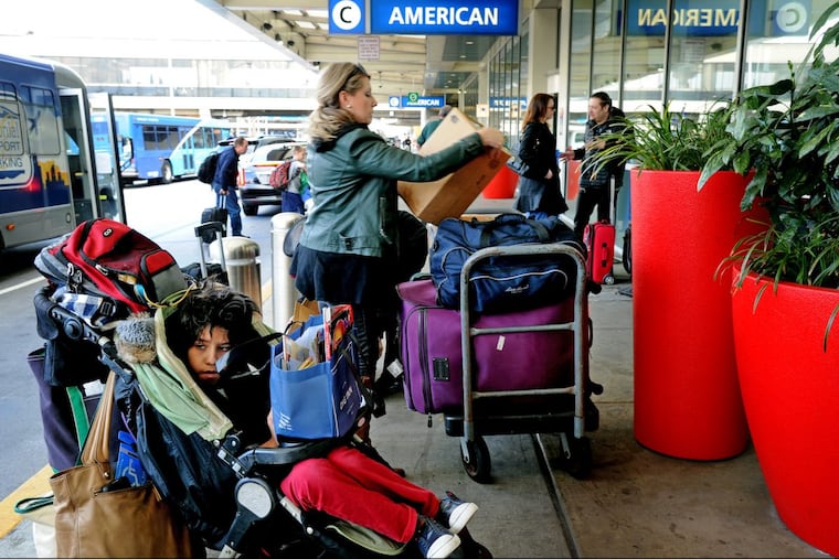 Passengers departing Philadelphia International Airport last month. U.S. airports want to nearly double the $4.50 passenger facility charge added to airline tickets to pay for needed infrastructure improvements. Airlines and consumer groups are opposed.