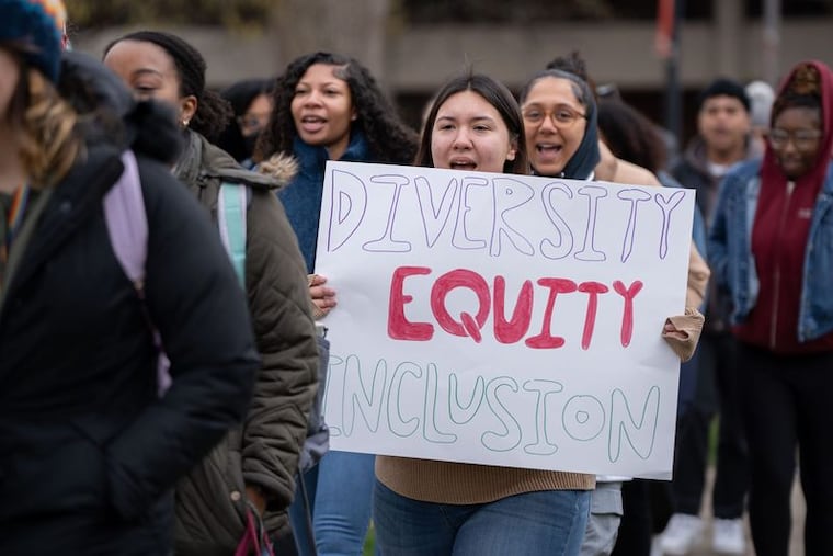 University of Louisville students rally to protect diversity, equity, and inclusion on their campus in 2024. Attacks on diversity and inclusion are undermining the fundamental principles of higher education, Alfred H. Bloom writes.
