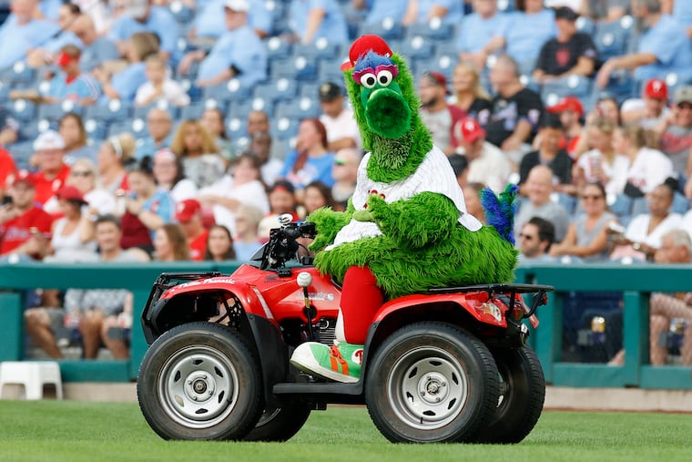 Like everyone else, the Phillie Phanatic will have to log into Apple TV+ to watch tonight's Phillies game.
