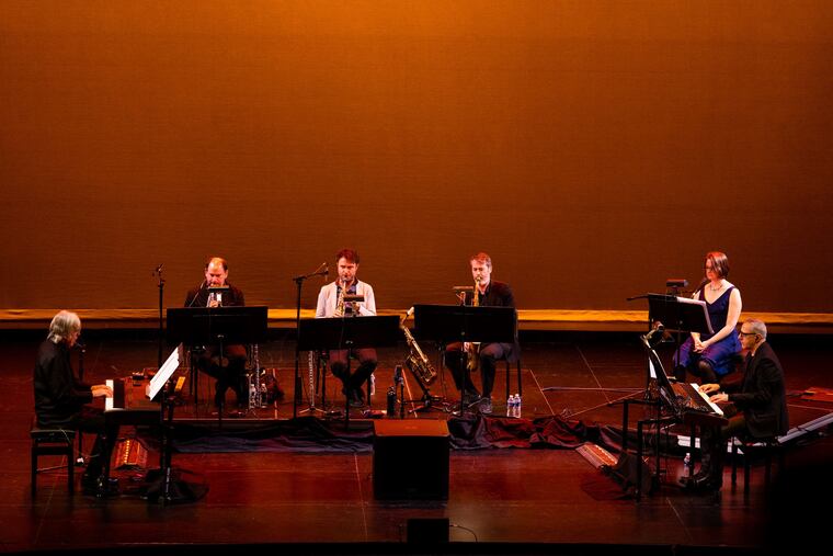 The Philip Glass Ensemble performs "Music in Twelve Parts" at the Annenberg Center for the Performing Arts at the University of Pennsylvania on Saturday.