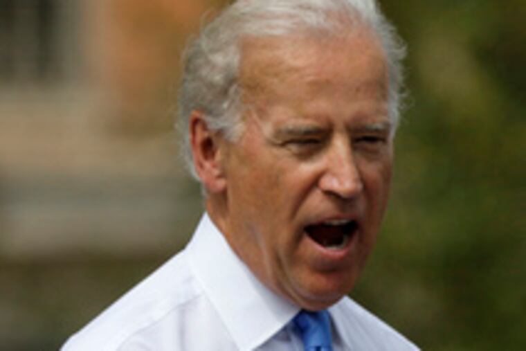 Biden said: "I'm here for the cops andthe firefighters, the teachers . . . folks whose lives are the measure of whether the American dream endures."