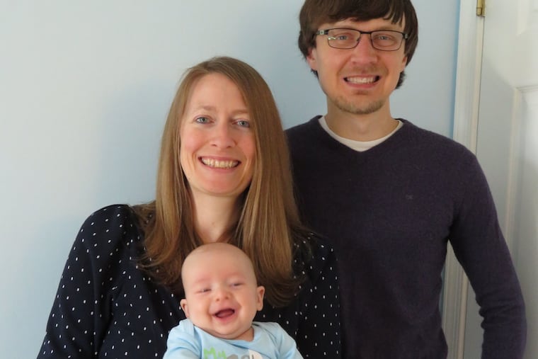 Diane and Matt with baby Luke at 3 months.