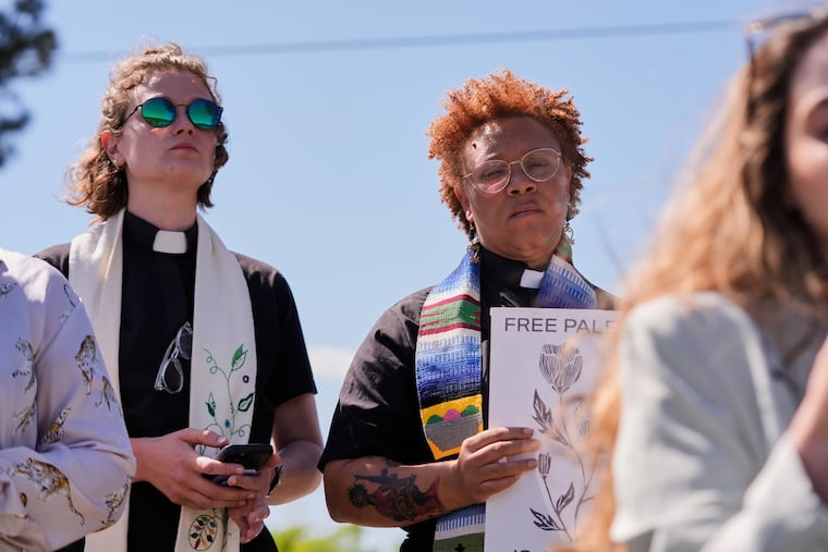 Clergy protest in April 2025 at an ICE facility in Jena, La., where Mahmoud Khalil, a Columbia University student, faced deportation for political activism. U.S. clerics should look to past German theologians for moral guidance, writes Robert Bruce Ellis.