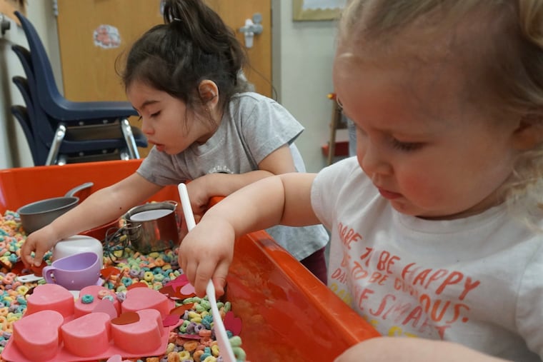 Children play at Endeavor Elementary's onsite daycare in Nampa, Idaho. Children seem to pick up germs at daycare; find out when to worry. (Carly Flandro/Idaho Education News via AP)