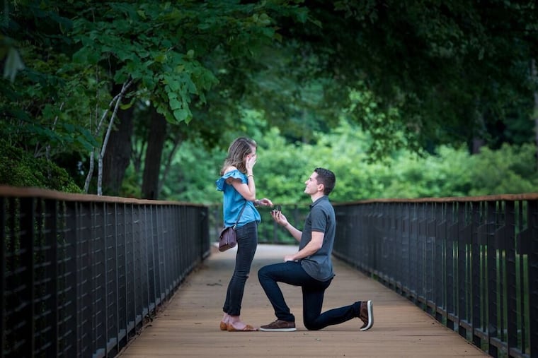 Jodi Gilbert and David Grzybowski — before they decided to turn their wedding into a marketing bonanza.