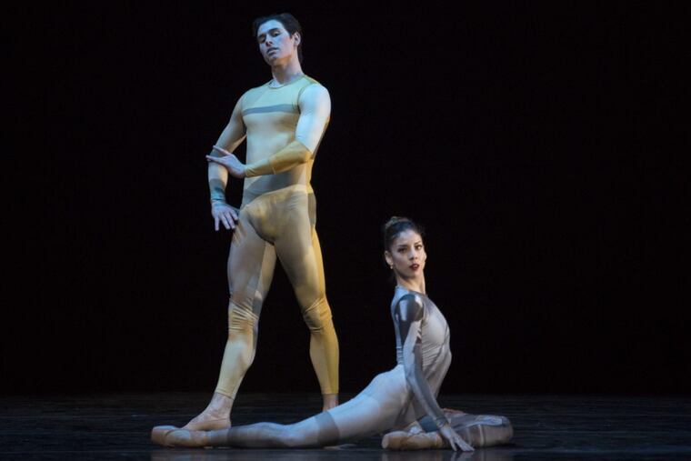 Pennsylvania Ballet Principal Dancers Dayesi Torriente and Sterling Baca in Matthew Neenan’s world premiere of It goes that way.