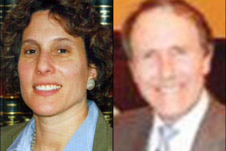 Philly Municipal Court Judges Dawn Segal (left) and Joseph O'Neill will be suspended from hearing cases while their conduct is examined by the state's Judicial Conduct Board.