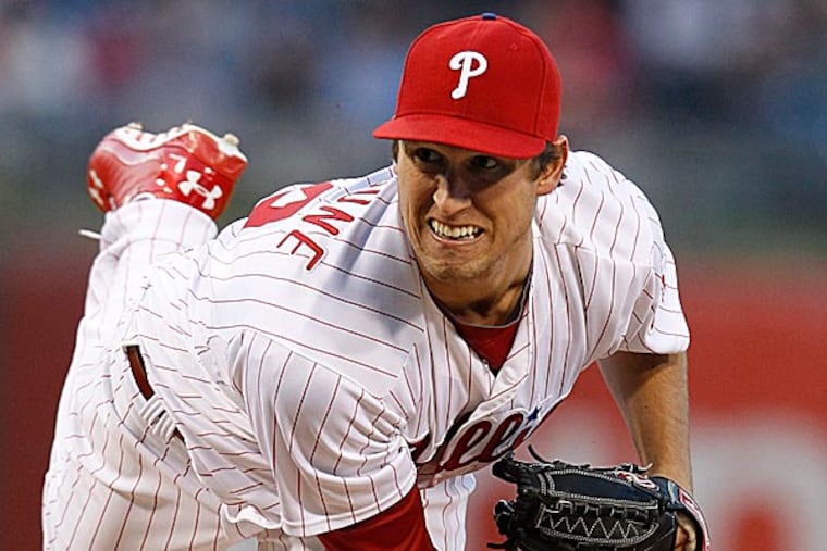Twenty-two-year-old Jonathan Pettibone continues to impress with his overall calm. (Ron Cortes/Staff Photographer)