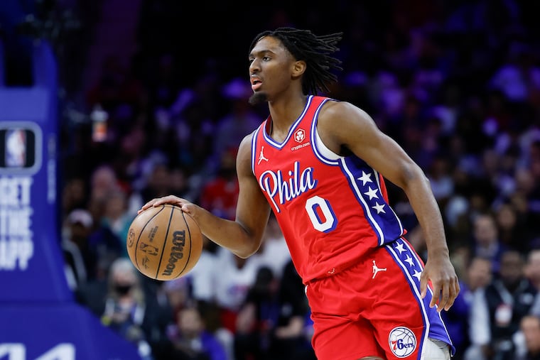 Sixers guard Tyrese Maxey scored 50 points against the Indiana Pacers on Nov. 12.
