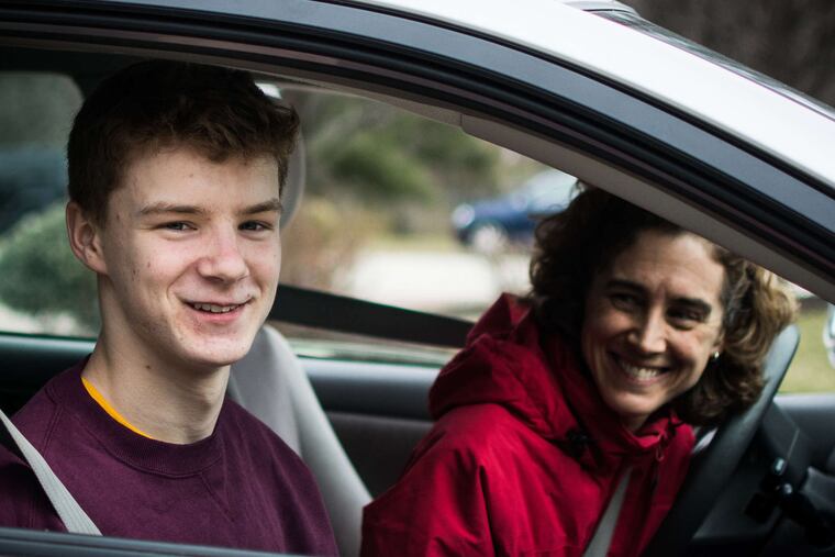 Sean Welch was picked up by his mother, Julie Ungerer, after taking the new SAT.