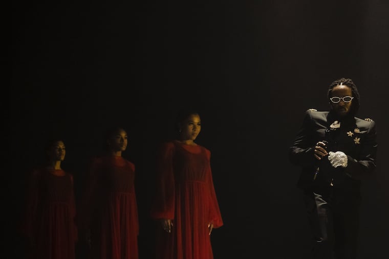 Kendrick Lamar at his The Big Steppers Tour stop in Dallas last month.