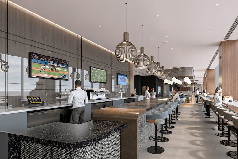 A rendering of American Airlines' forthcoming Flagship Lounge at Philadelphia International Airport.