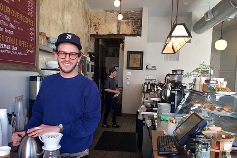 Jonathon Zilber, manager at Shot Tower Coffee in Queen Village.
