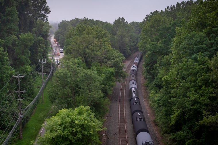 Fire department trucks along Rt. 23 outside the Coopers Creek Chemical plant in Upper Merion. It was site of a hazmat incident in July.