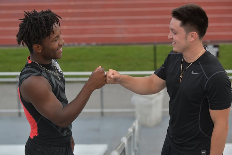 Coatesville football stars Dupree Bryant (left) and Ricky Ortega (right) have a long history of playing football and basketball together.