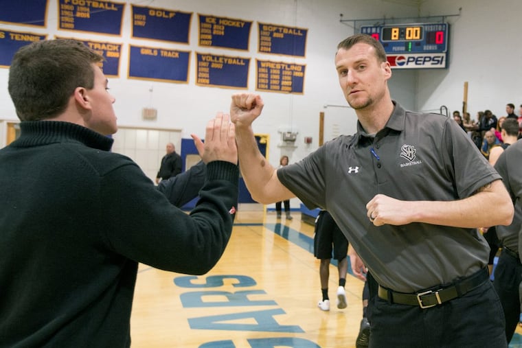 Dave McFadden (right) has stepped down as Strath Haven boys’ basketball coach after two seasons. CHARLES FOX / Staff Photographer